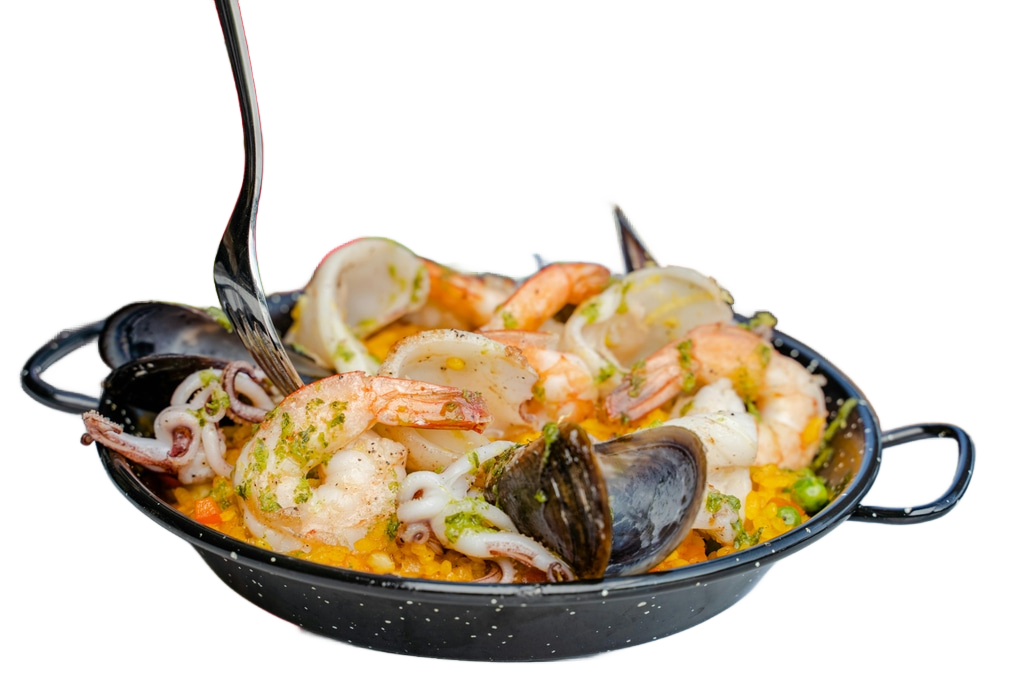 Imagen de plato de mariscos con fondo eliminado